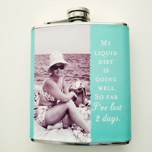 Blue Nostalgic Drinking Flask - Picture 1 of 3
